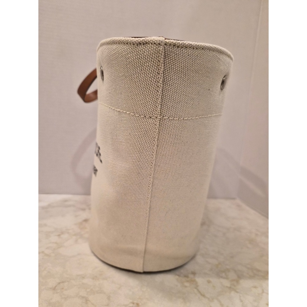 Saint‎ Laurent Rive Gauche Panier Canvas Bucket Tote Bag Brown 735728 FABJN - Picture 14 of 15
